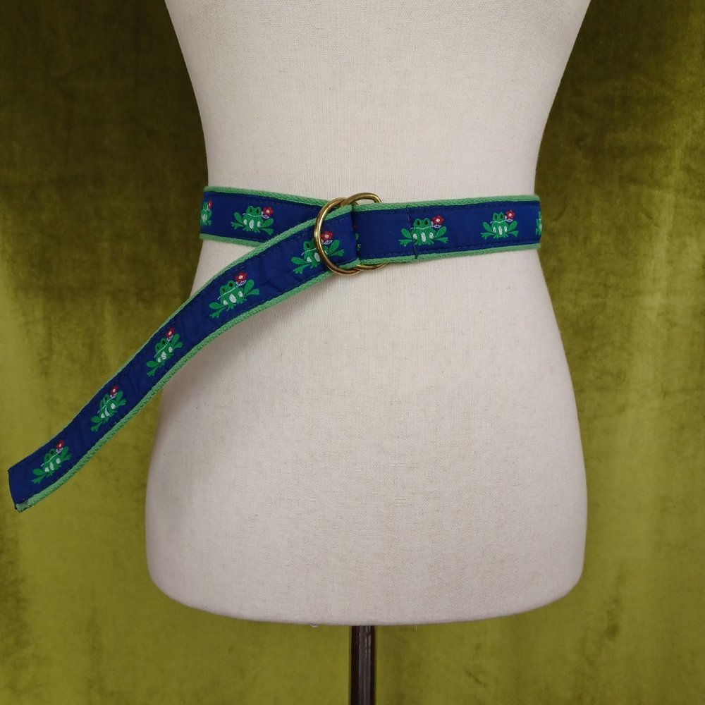 S O L D * Vintage 90s Frog Theme Ribbon Belt - Picture 2 of 9